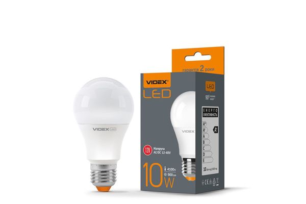 Лампа LED VIDEX 12-48V 10W E27 A60e 4100K(VL-A60e12V-10274)