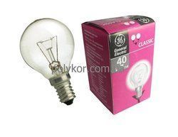 Лампа накал. ДШ GE 40Вт Е14 прозр БЕЗ ГАРАНТІЇ!!!