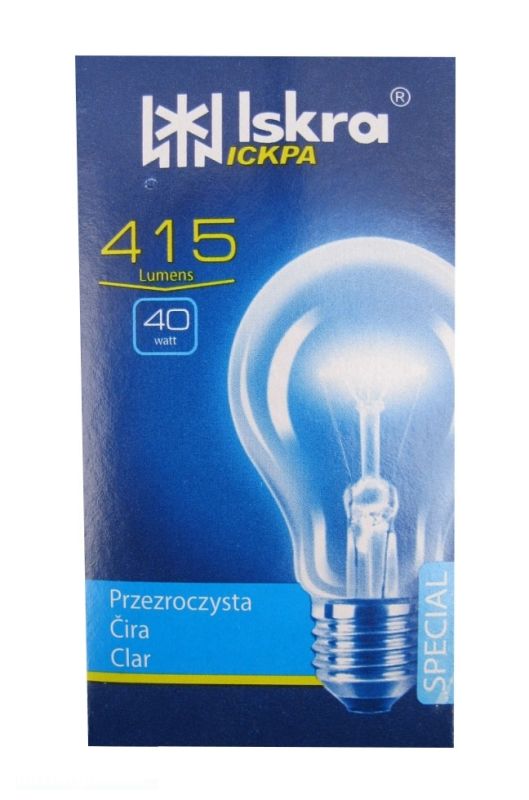 Лампа накаливания Іскра А55 40W Е27 індівід.упаковка(Б230-40-11)