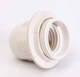 Патрон ERKA 03 E27 з гайкою пластик білий(260118)