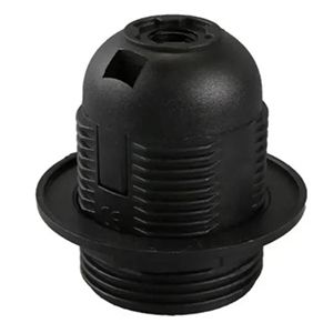 Патрон ERKA 03 E27 з гайкою пластик чорний(260119)