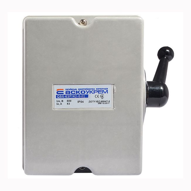 Роз'єднувач QS5-63P/4 IP54 1-0-2 АсКо(A0100010009)