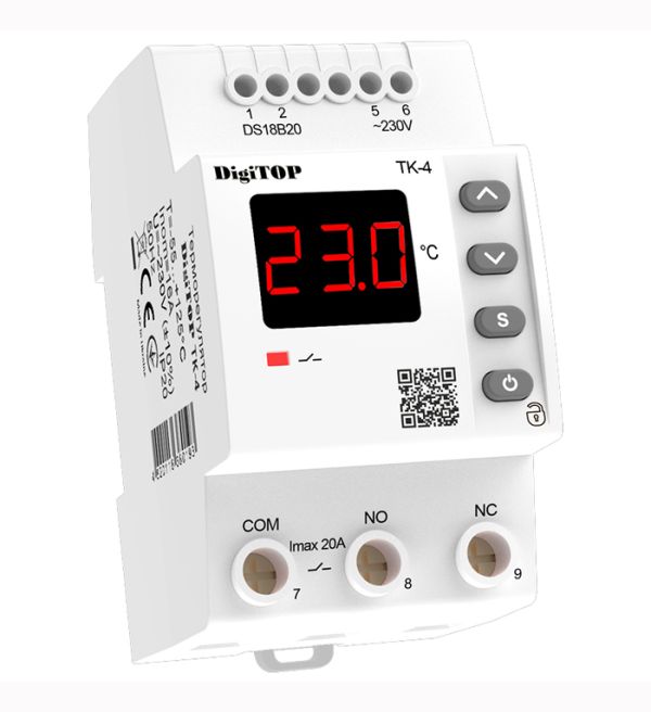 Терморегулятор одноканальный ТК-4 Энергохит DIN(ТК-4)