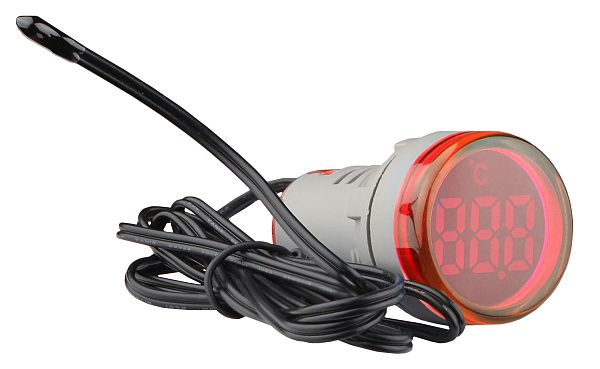 Армат. сигн. світлодіодна U-ADM-T з індикатором температури д22мм, кругла, червона АСКО(A0190010168)