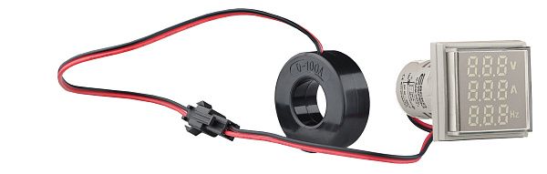 Армат. сигн. світлодіодна U-ADM-VAHz з індикатором напруги, струму (AC) та частоти д22мм, квадрат, біла АСКО(A0190010197)