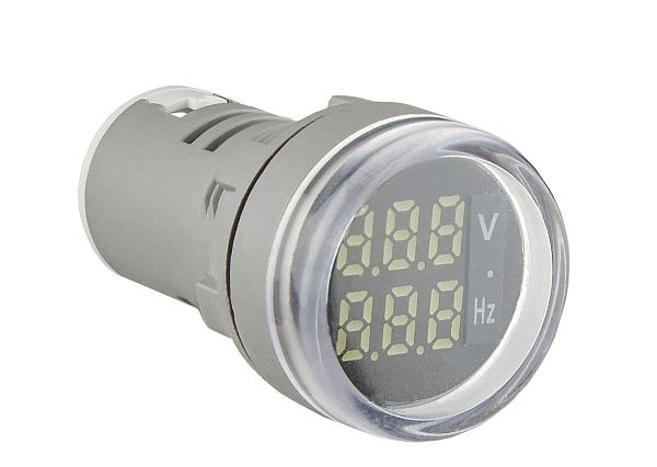 Армат. сигн. светодиодная U-ADM-VHz с индик. напряжения (АС) и частоты д22мм, круглая, белая АСКО(A0190010182)