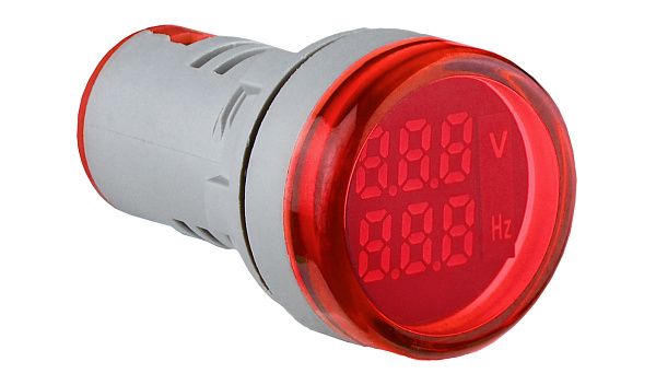 Армат. сигн. світлодіодна U-ADM-VHz з індикатором напруги (АС) та частоти д22мм, кругла, червона АСКО(A0190010178)