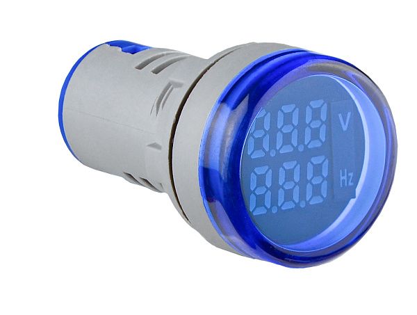 Армат. сигн. светодиодная U-ADM-VHz с индик. напряжения (АС) и частоты д22мм, круглая, синяя АСКО(A0190010181)