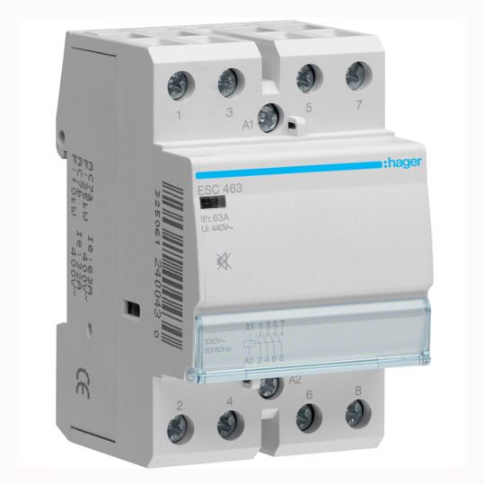 Контактор модульный HAGER ESС463 4НВ, 230 В, 3м(ESC463)