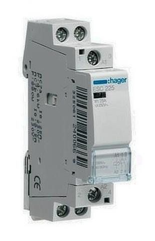 Контактор модульный бесшумный HAGER ESC225S 25A, 2HB. 230V(ESC225S)
