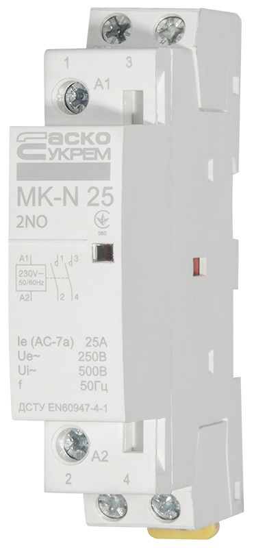 Контактор модульний MK-N 2p 25A 2NO АСКО(A0040030025)