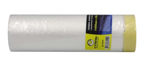 Защитная пленка с малярной лентой 1400мм х 20м Сталь 36114(36114)