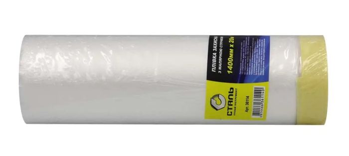 Защитная пленка с малярной лентой 1400мм х 20м Сталь 36114(36114)