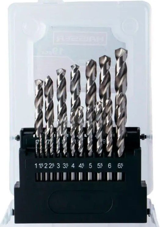 Набор сверел по металу HSS - (1-10мм)*0.5мм, 19шт. HAISSER 2018903(2018903)