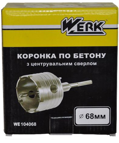 Коронка 68мм SDS-plus c центрирующим сверлом 07*110мм WERK (WE104068)(WE104068/3538608)