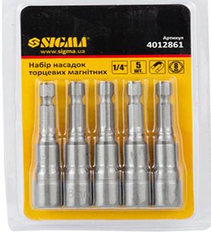 Насадка торцева магнітна Sigma 8х65мм 5шт 4012861(4012861)