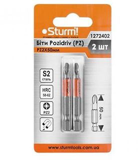 Біти S2 РZ2*50мм, 2шт. 1272402 STURM(1272402)