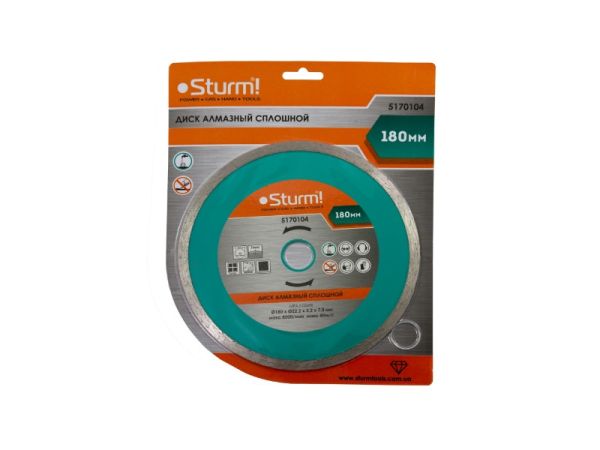Диск алмазный сплошной для плитки 180*22*5мм Sturm 5170104(5170104)
