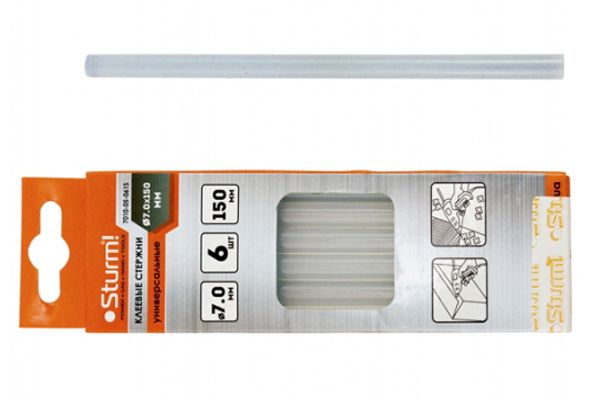 Стержни клеевые D.7*150мм 6 шт. (прозрачные) STURM 7010-05-061S(7010-05-061S)