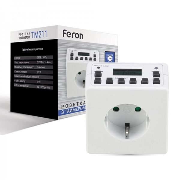 Реле часу FERON (таймер) TM211/23366 тижневий(23366)