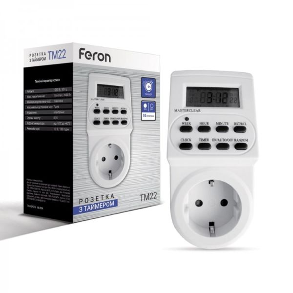 Реле часу FERON електронне TM22/61925 тижневе(23205)