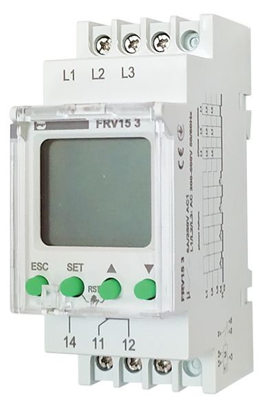 Реле контроля напряжения цифровое (1 контакт) FRV15 3 200-500V,1C/O Промфактор(FRV15 3)