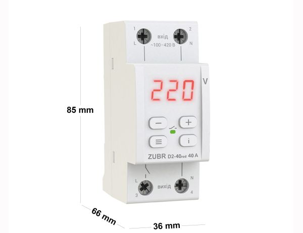 Реле напряжения  ZUBR D2-40red