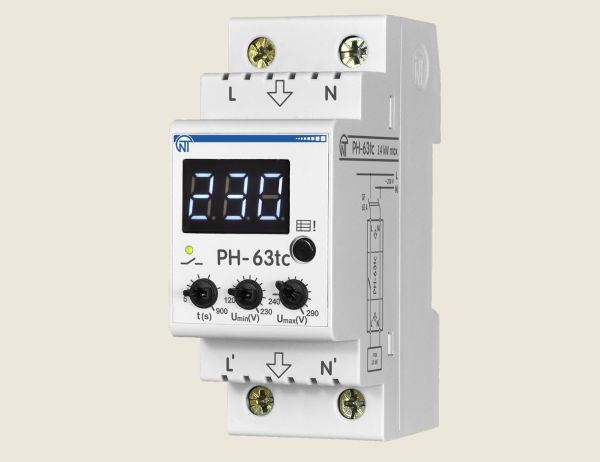Реле напряжения 1-фазное РН-63tc (UN) Новатек(NTRN06302)