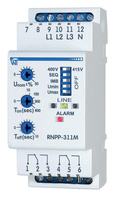Реле напряжения 3-фазные РНПП-311М 380 В(NTRNP311M)