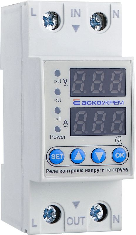 Реле напруги RKV 2P 40A і струму АСКО(A0010230001)