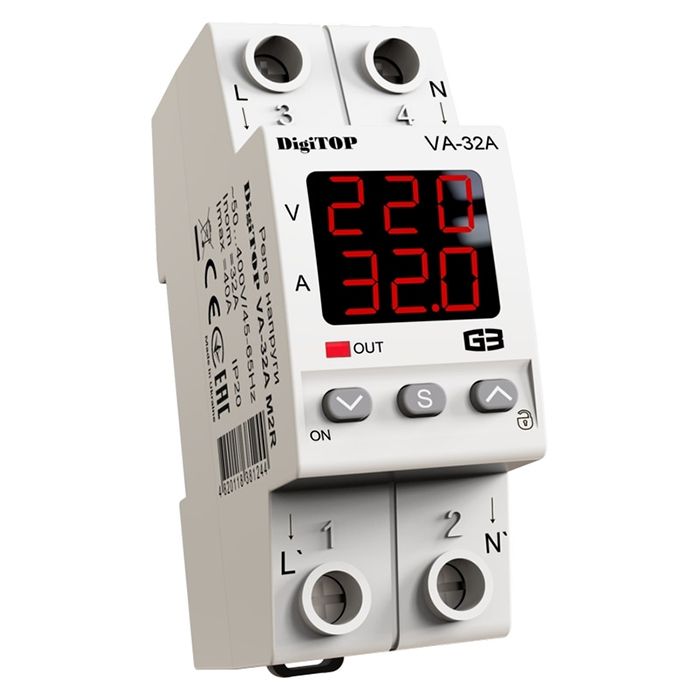 Реле напряжения VA-32A M2R с контролем тока DigiTOP(VA-32A M2R)