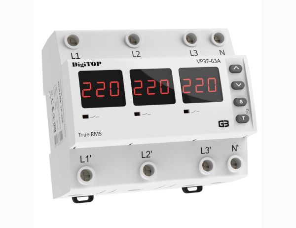 Реле напряжения VP-3F63A M6R DigiTOP НОВИНКА!(VP-3F63A M6R)
