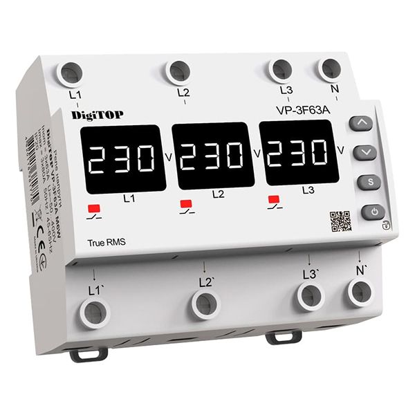 Реле напряжения VP-3F63A M6W DigiTOP НОВИНКА!(VP-3F63A M6W)