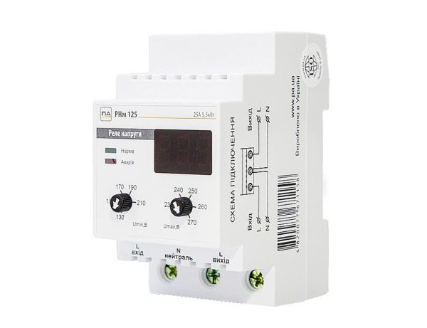 Реле напряжения РНм-1-25 25А DIN Промавтоматика(РНм 125)