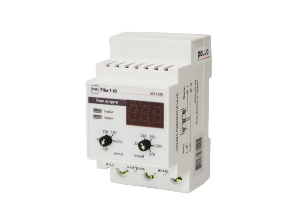 Реле напряжения РНм-1-63 63А DIN Промавтоматика(РНм 163)