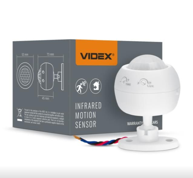 Датчик руху VIDEX VL-SPS27W 360*, 1200W білий IP20 інфрачервоний(VL-SPS27W)