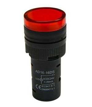 Cвітлодіодний індикатор АD16-16DS 220v AC/DC, червоний TAKEL(505004к)