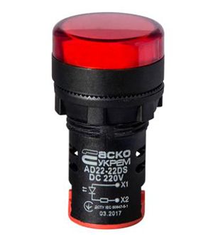 Армат. сигн. світлодіодна AD22-22DS/220 В DC, червона АСКО(A0140030083)