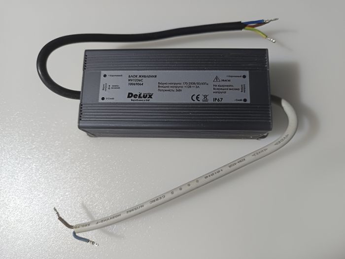 Блок живлення DELUX 36W NV1236C 3A, IP 67(10069064)