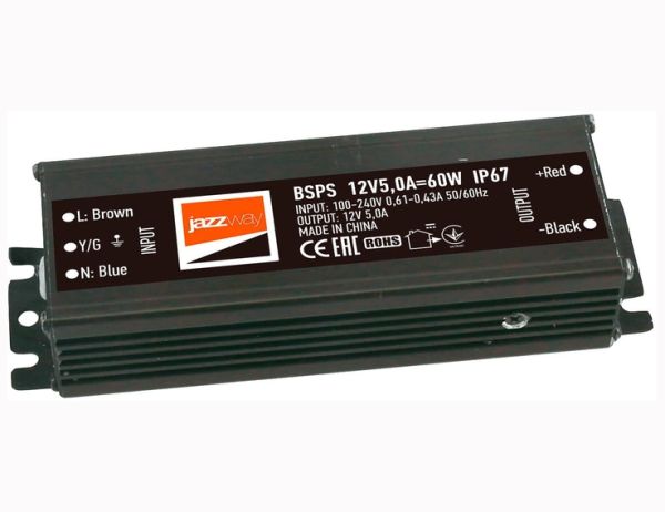 Блок питания JAZZway 60W, 12V, 5A, IP67(3329273A)