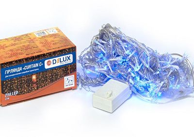 Гірлянда внут. DELUX CURTAIN-С 256 LED 3*2м син/прозр. IP20(90017996)