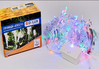 Гірлянда внутр. DELUX ICECLE 100LED 3,2*0.7m мул/прозр IP20(90015254)