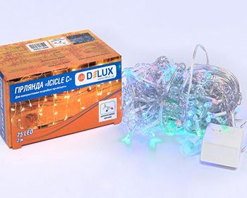 Гірлянда внутр. DELUX ICECLE 75LED 2*0.7m мул/прозр IP20 арт.90017985(90017985)