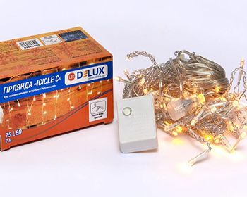 Гірлянда внутр. DELUX ICECLE 75LED 2*0.7m тепл_біл/прозр IP20 арт.90017986(90017986)