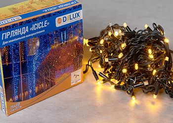 Гірлянда зовнішня DELUX ICECLE 75LED 2*0.7m 18flash жовт/чорний IP44(90012954)