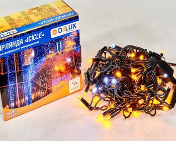 Гірлянда зовнішня DELUX ICECLE 75LED 2*0.7m 18flash син/белый IP44(90012957)