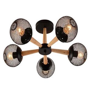 Світильник  VALESO V XA1565B-5 BK+WOOD(V XA1565B-5 BK+WOOD)