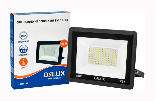 Прожектор DELUX FMI11 LED 50Вт 6500K IP65 чорн.(90022432)