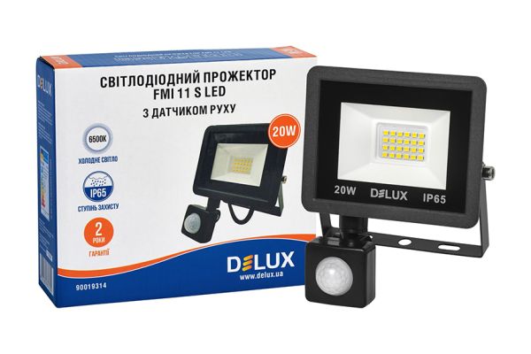 Прожектор DELUX FMI11S LED 20Вт з Д/Р 6500K IP65 чорн. 90019314(90019314)