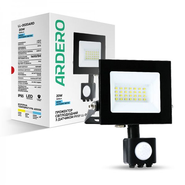Прожектор Ardero LL-2020ARD 20W 1600Lm 6500K ІР65 с д/д(7844)